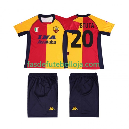 Camisola 1º Equipamento AS Roma Batistuta 20 2000 2001 Manga Curta Retro ,Criança