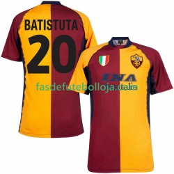 Camisola 1º Equipamento AS Roma Batistuta 20 2000 2001 Manga Curta Retro ,Homem