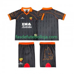 Camisola 2º Equipamento AS Roma 2000 1999 Manga Curta Retro ,Criança