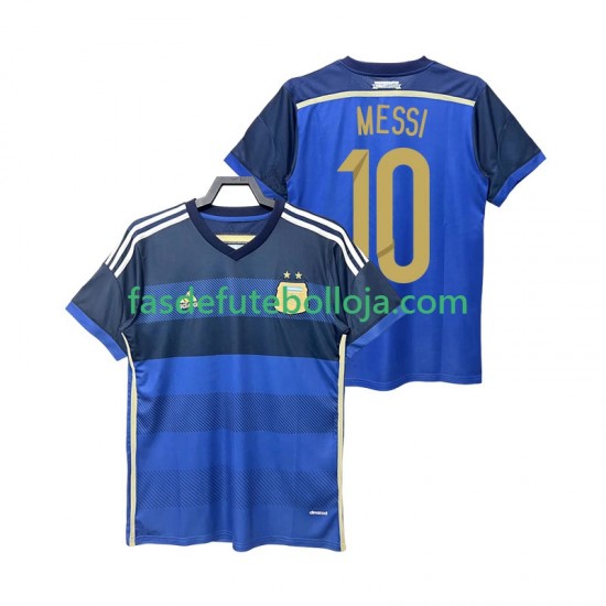 Camisola 2º Equipamento Seleção Argentina Lionel Messi 10 2014 Manga Curta Retro ,Homem