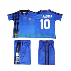 Camisola 2º Equipamento Seleção Argentina MARADONA 10 1994 Manga Curta Retro ,Criança
