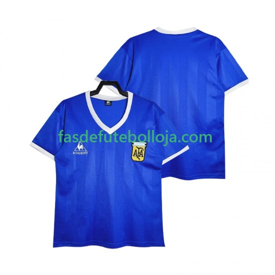 Camisola 2º Equipamento Seleção Argentina 1986 Manga Curta Retro ,Homem