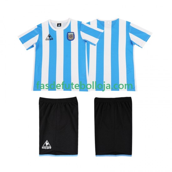 Camisola 1º Equipamento Seleção Argentina 1986 Manga Curta Retro ,Criança