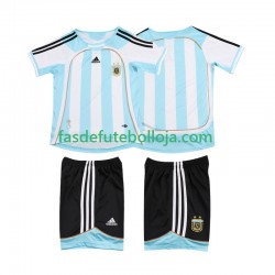 Camisola 1º Equipamento Seleção Argentina 2007 2006 Manga Curta Retro ,Criança