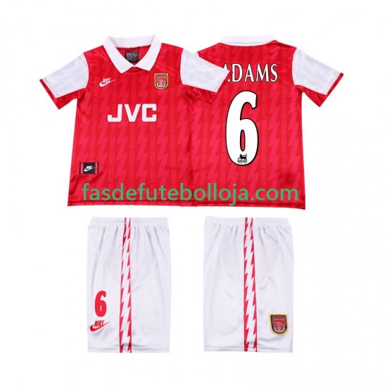 Camisola 1º Equipamento Arsenal ADAMS 6 1996 1994 Manga Curta Retro ,Criança