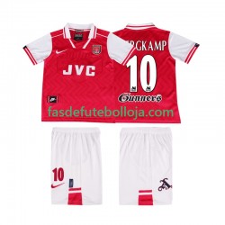 Camisola 1º Equipamento Arsenal BERGKAMP 10 1996 1997 Manga Curta Retro ,Criança