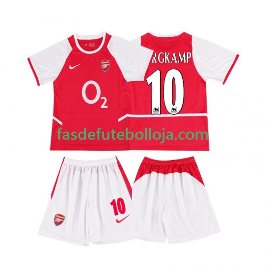 Camisola 1º Equipamento Arsenal BERGKAMP 10 2003 2002 Manga Curta Retro ,Criança