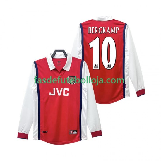 Camisola 1º Equipamento Arsenal BERGKAMP 10 1998 1999 Manga Comprida Retro ,Homem