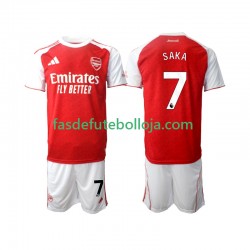 Camisola 1º Equipamento Arsenal Bukayo Saka 7 2025-2026 Manga Curta ,Criança