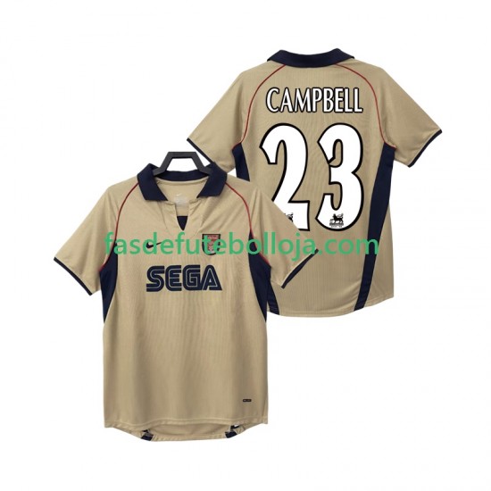 Camisola 2º Equipamento Arsenal CAMPBELL 23 2001 2002 Manga Curta Retro ,Homem