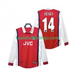 Camisola 1º Equipamento Arsenal Henry 14 1998 1999 Manga Comprida Retro ,Homem