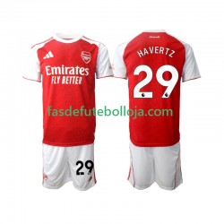 Camisola 1º Equipamento Arsenal Kai Havertz 29 2025-2026 Manga Curta ,Criança