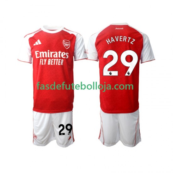 Camisola 1º Equipamento Arsenal Kai Havertz 29 2025-2026 Manga Curta ,Criança