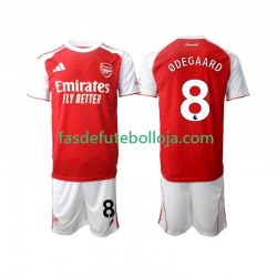 Camisola 1º Equipamento Arsenal Martin Odegaard 8 2025-2026 Manga Curta ,Criança