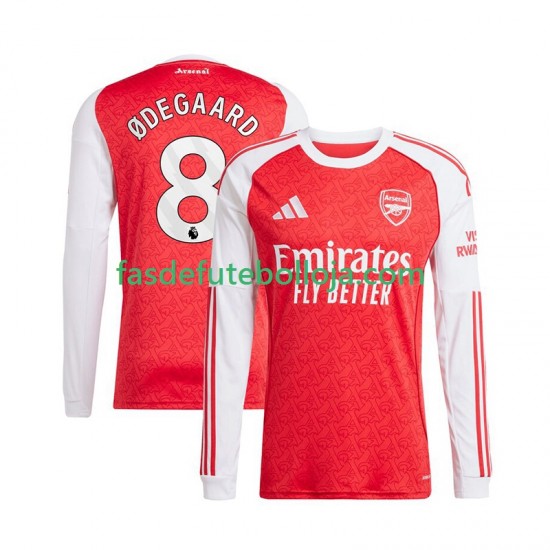 Camisola 1º Equipamento Arsenal Martin Odegaard 8 2025-2026 Manga Comprida ,Homem