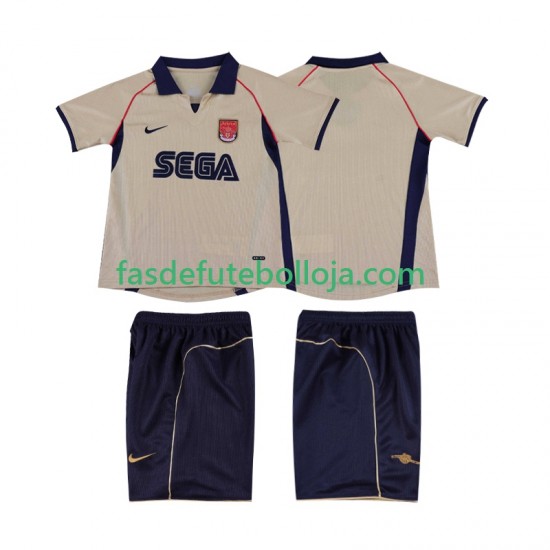 Camisola 2º Equipamento Arsenal 2001 2002 Manga Curta Retro ,Criança