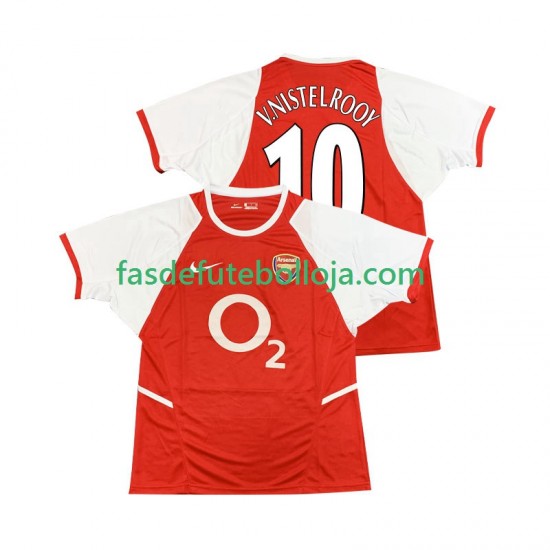 Camisola 1º Equipamento Arsenal Ruud van Nistelrooy 10 2003 2002 Manga Curta Retro ,Homem
