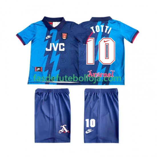 Camisola 2º Equipamento Arsenal TOTTI 10 1995 1996 Manga Curta Retro ,Criança