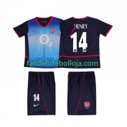 Camisola 2º Equipamento Arsenal Thierry Henry 14 2004 2002 Manga Curta Retro ,Criança