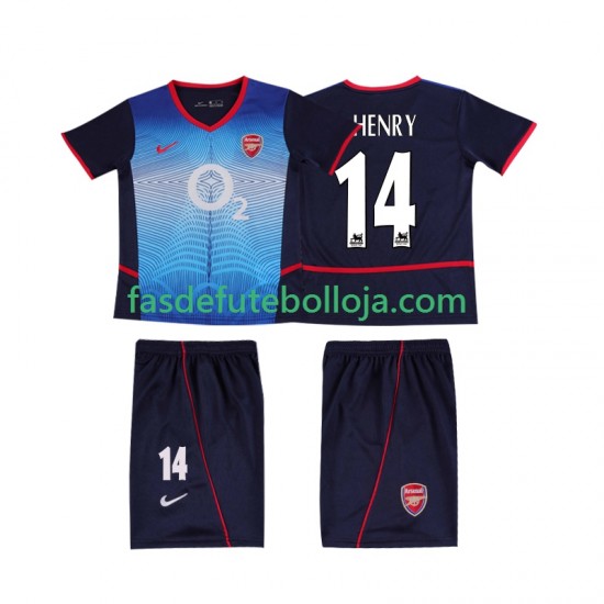Camisola 2º Equipamento Arsenal Thierry Henry 14 2004 2002 Manga Curta Retro ,Criança