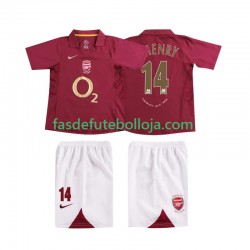 Camisola 1º Equipamento Arsenal Thierry Henry 14 2005 2006 Manga Curta Retro ,Criança