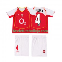 Camisola 1º Equipamento Arsenal VIEIRA 4 2005 2004 Manga Curta Retro ,Criança