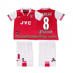 Camisola 1º Equipamento Arsenal WRIGHT 8 1996 1997 Manga Curta Retro ,Criança