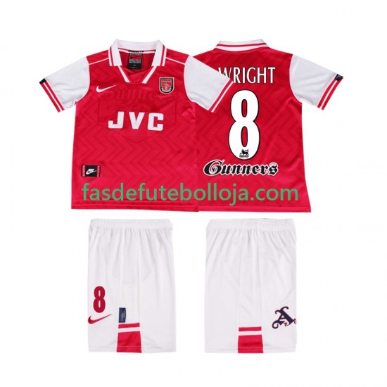 Camisola 1º Equipamento Arsenal WRIGHT 8 1996 1997 Manga Curta Retro ,Criança