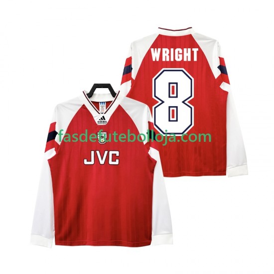 Camisola 1º Equipamento Arsenal WRIGHT 8 192 1994 Manga Comprida Retro ,Homem