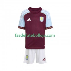 Camisola 1º Equipamento Aston Villa 2025-2026 Manga Curta ,Criança