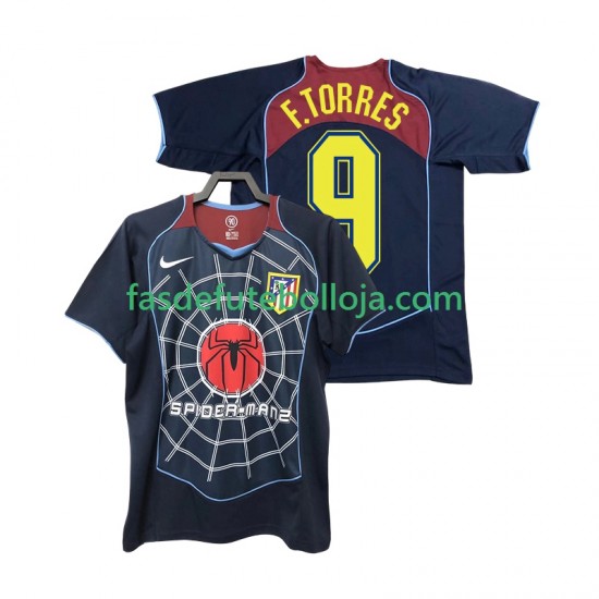 Camisola 2º Equipamento Atlético Madrid F TORRES 9 2005 2004 Manga Curta Retro ,Homem