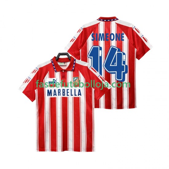 Camisola 1º Equipamento Atlético Madrid SIMEONE 14 1995 1994 Manga Curta Retro ,Homem