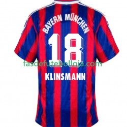 Camisola 1º Equipamento Bayern de Munique Klinsmann 18 1995 1997 Manga Curta Retro ,Homem