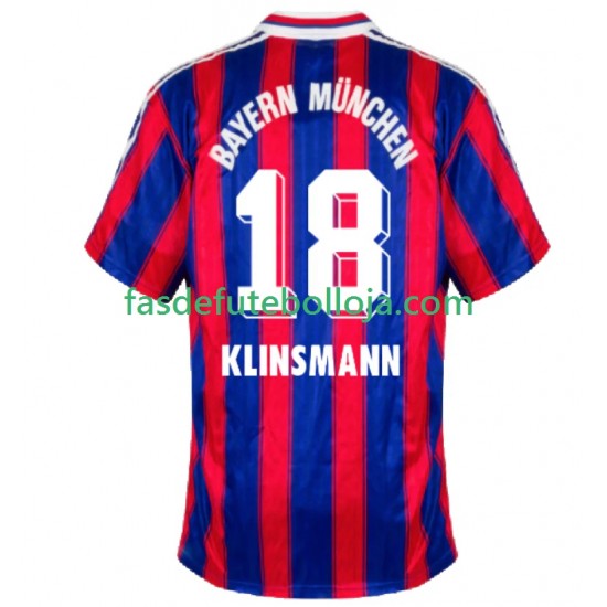 Camisola 1º Equipamento Bayern de Munique Klinsmann 18 1995 1997 Manga Curta Retro ,Homem