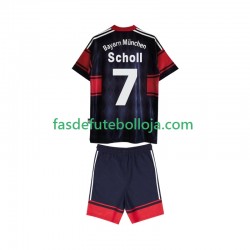 Camisola 1º Equipamento Bayern de Munique Scholl 7 1997 1999 Manga Curta Retro ,Criança