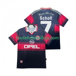 Camisola 1º Equipamento Bayern de Munique Scholl 7 1997 1999 Manga Curta Retro ,Homem