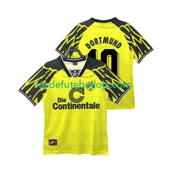 Camisola 1º Equipamento Borussia Dortmund Moller 10 1995 1994 Manga Curta Retro ,Homem