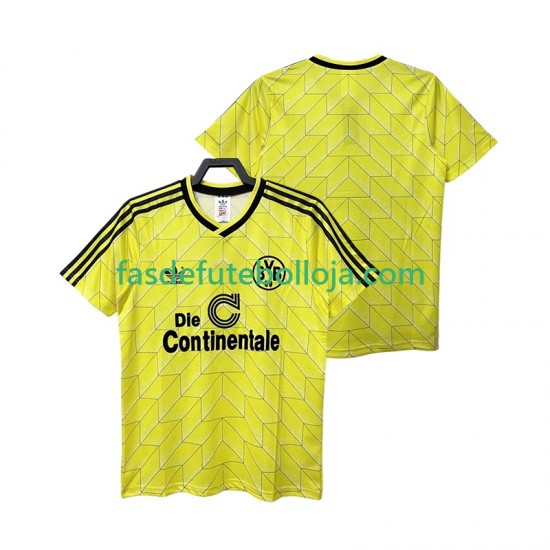 Camisola 1º Equipamento Borussia Dortmund 1988 1989 Manga Curta Retro ,Homem