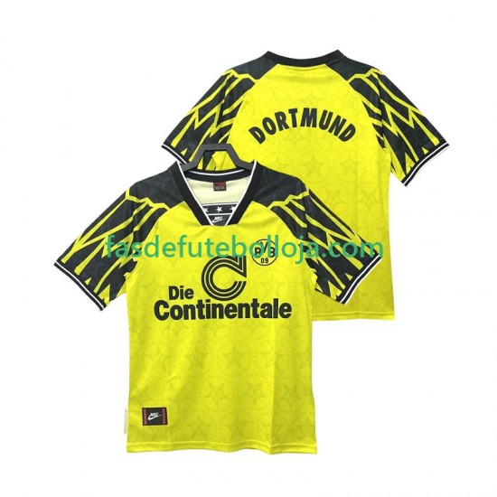 Camisola 1º Equipamento Borussia Dortmund 1995 1994 Manga Curta Retro ,Homem