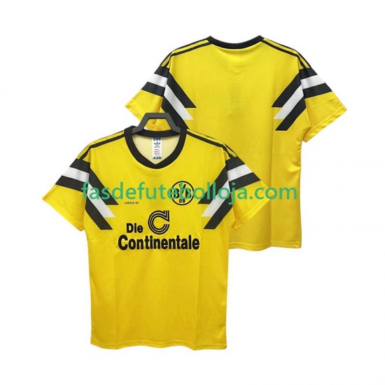 Camisola 1º Equipamento Borussia Dortmund DFB-POKAL 1989 Manga Curta Retro ,Homem