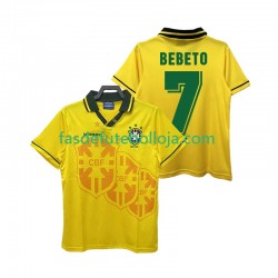 Camisola 1º Equipamento Seleção Brasileira BEBETO 7 1994 Manga Curta Retro ,Homem