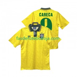 Camisola 1º Equipamento Seleção Brasileira CARECA 9 1991 1993 Manga Curta Retro ,Homem