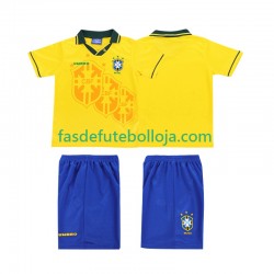 Camisola 1º Equipamento Seleção Brasileira 1994 Manga Curta Retro ,Criança