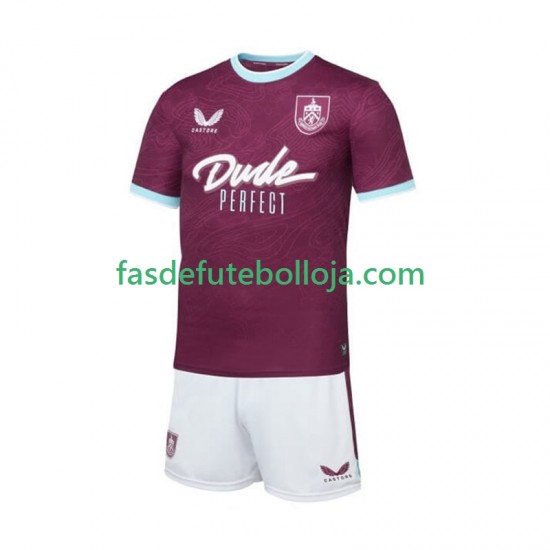 Camisola 1º Equipamento Burnley 2025-2026 Manga Curta ,Criança