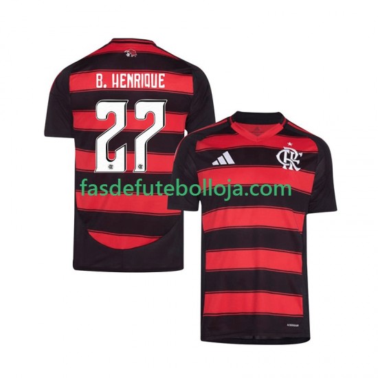 Camisola 1º Equipamento CR Flamengo Bruno Henrique 27 2025-2026 Manga Curta ,Homem