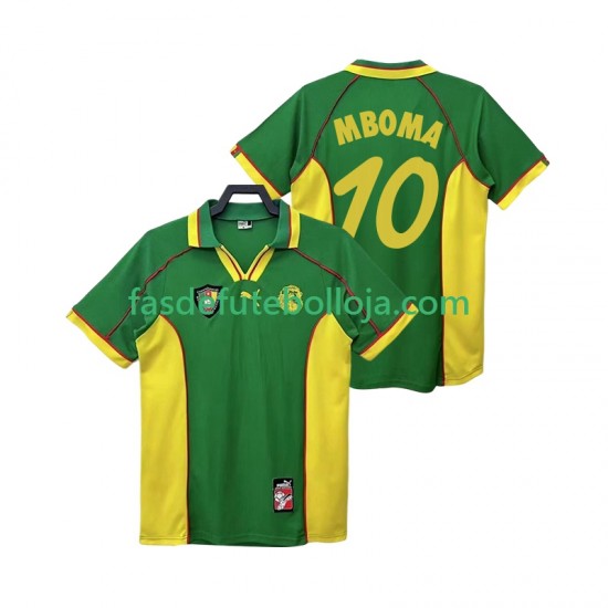Camisola 1º Equipamento Seleção Camaronesa MBOBA 10 1998 Manga Curta Retro ,Homem
