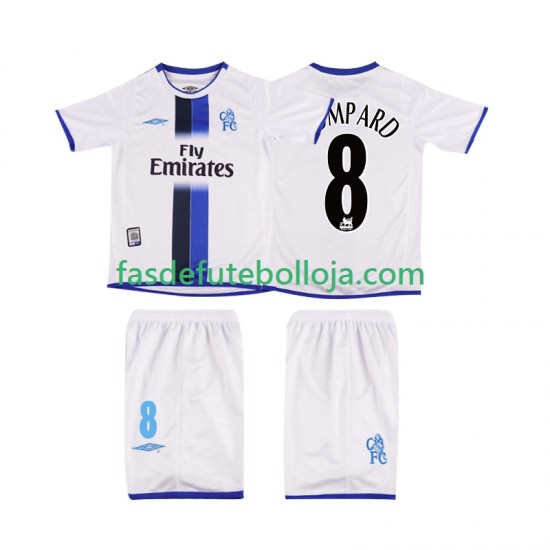 Camisola 2º Equipamento Chelsea LOMPARD 8 2003 2004 Manga Curta Retro ,Criança