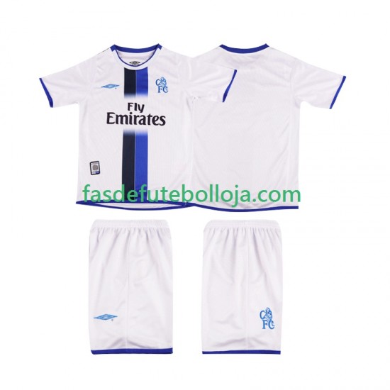 Camisola 2º Equipamento Chelsea 2003 2004 Manga Curta Retro ,Criança
