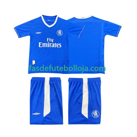 Camisola 1º Equipamento Chelsea 2003 2005 Manga Curta Retro ,Criança