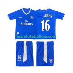 Camisola 1º Equipamento Chelsea Robben 16 2003 2005 Manga Curta Retro ,Criança